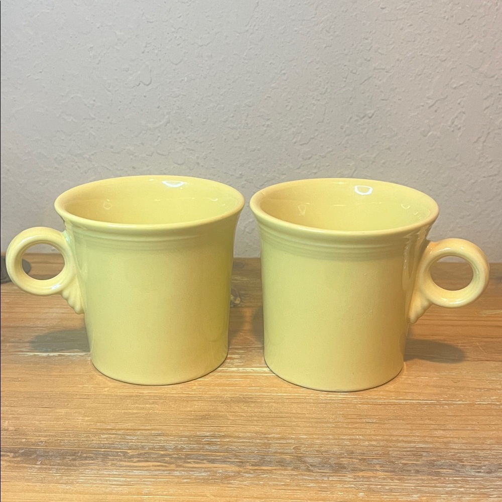 Fiesta Ring Mugs P86 YELLOW Homer Laughlin USA Fiestaware Set of 2